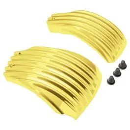 Budget Industrial Yellow Ribbed Battery Covers for Harley® Softail '18-'24