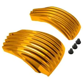 Bargain Prospect Gold Ribbed Battery Covers for Harley® Softail '18-'24