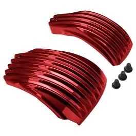 Modern Heirloom Red Ribbed Battery Covers for Harley® Softail '18-'24