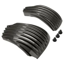 Budget Silver Flux Ribbed Battery Covers for Harley® Softail '18-'24