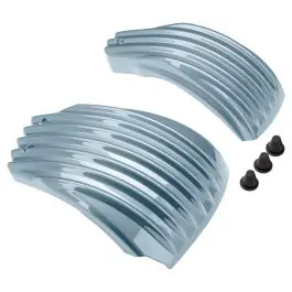 Sharkskin Blue Ribbed Battery Covers for Harley® Softail '18-'24 Original