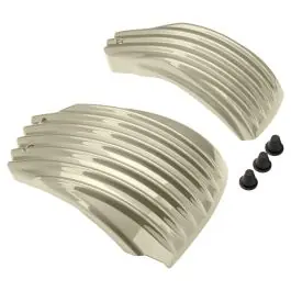 Silver Fortune Ribbed Battery Covers for Harley® Softail '18-'24 Sale