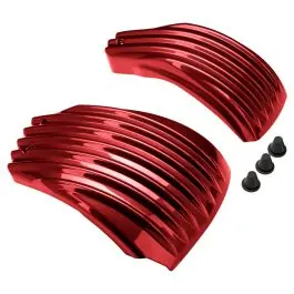 Trending Stiletto Red Ribbed Battery Covers for Harley® Softail '18-'24