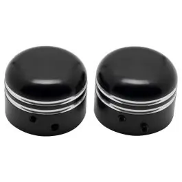 Contrast Cut Black Front Axle Nut Covers for Harley-Davidson® Motorcycles Bulk Order