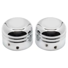 No Minimum Order Contrast Cut Chrome Front Axle Nut Covers for Harley-Davidson® Motorcycles
