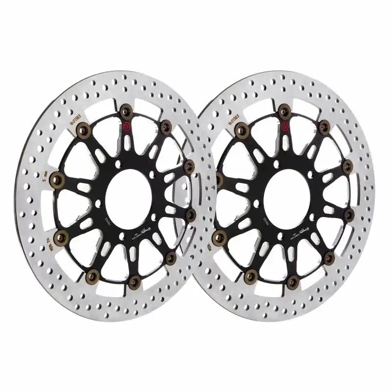 Brembo Disc Set 330x5.5mm Groove HPK Floating Black Kawasaki Trusted Brand