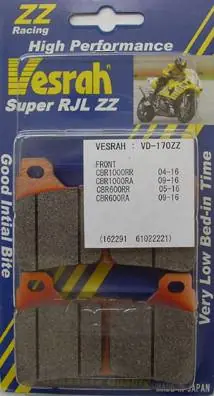 Vesrah Brake Pads VD-170ZZ Honda CBR600RR CBR1000RR Modern