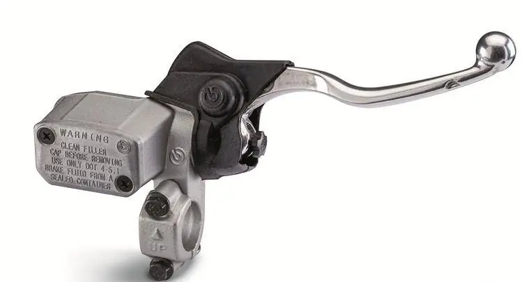 Next Day Delivery Brembo Master Cylinder, Brake, PS 10x16, w/ Integrated reservoir, MX, Off-Road, Cast, Axial, Front, Silver
