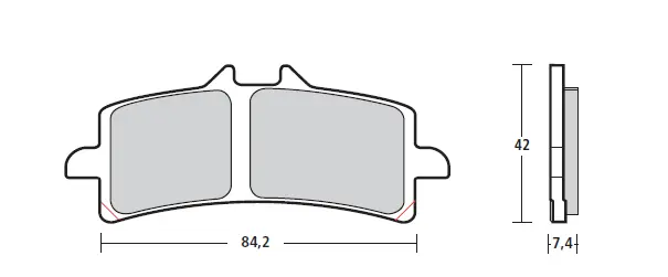 Brembo TT2910HH 7.4mm Sintered Pad Kit for M4, M50, GP4-rs, GP4-rx, .484 Cafe, Shape C Special Offer