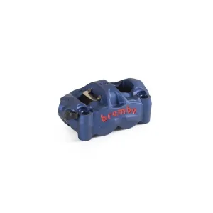 Order Now Brembo Caliper, Left, P4 30mm, M50, Cast Monobloc, 100mm Radial Mount, Blue w/ Red Lettering