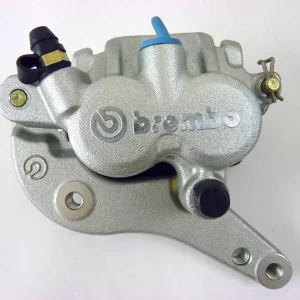 Warranty Included Brembo Caliper, PF 2x28mm w/ Organic Pads Shape V, 95mm Mount, Front, Floating, Left, Silver