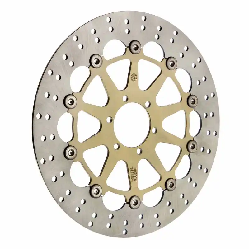 Authentic Brembo Disc, 320x4.0mm, 6 Bolt, Floating, Gold Carrier, Ducati