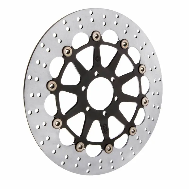Handmade Brembo Disc, 320x4.0mm, 6 Bolt, Spoke Design, Floating, Black Carrier, Ducati