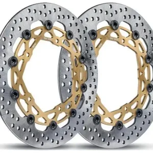 Brembo Disc Set, 320x5.5mm, Supersport, HPK Kit, Stainless Steel, Floating, Gold Carrier, Kawasaki Z9000RS Grab Now