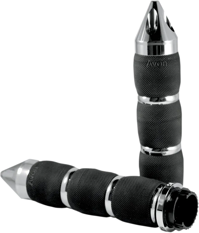 Authentic AVON GRIPS Spike Air Cushioned Touring Handlebar Grips - Chrome, Part Number MT-AIR-90-CH-SP