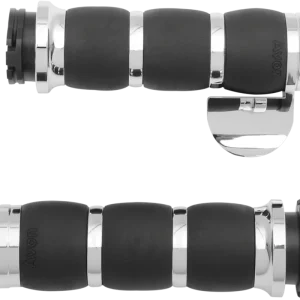 Avon Grips 3-Ring Velvet Air Grips with Throttle Boss * Chrome AIR-93-BOSS by Avon Grips Luxury