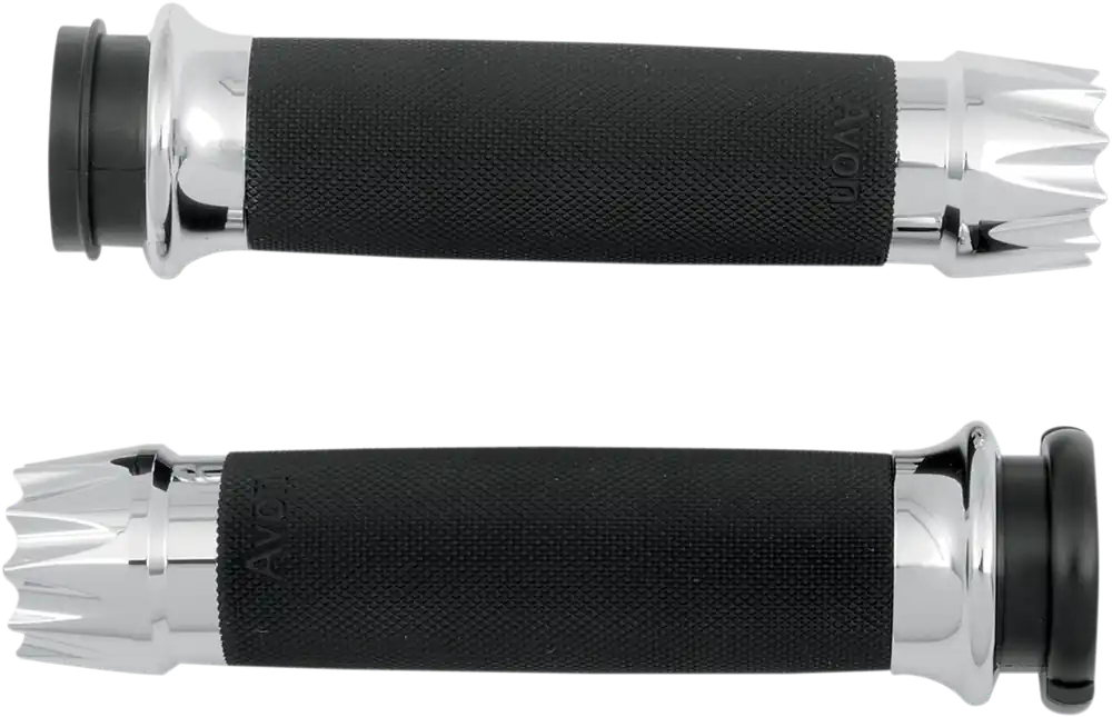 AVON GRIPS Excalibur Custom TBW Chrome Handlebar Grips - Model CC-85-CH-FL-EX Shop Now