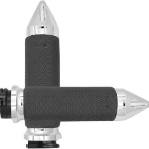 AVON GRIPS Vibration Dampening Memory Foam Grips - Large Spike Chrome (Part Number: MF-63B-CH-SPK) Bargain