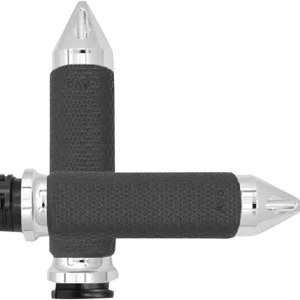 AVON GRIPS Vibration Dampening Memory Foam Grips - Medium Spike Chrome (Part Number MF-63A-CH-SPK) Fresh Stock