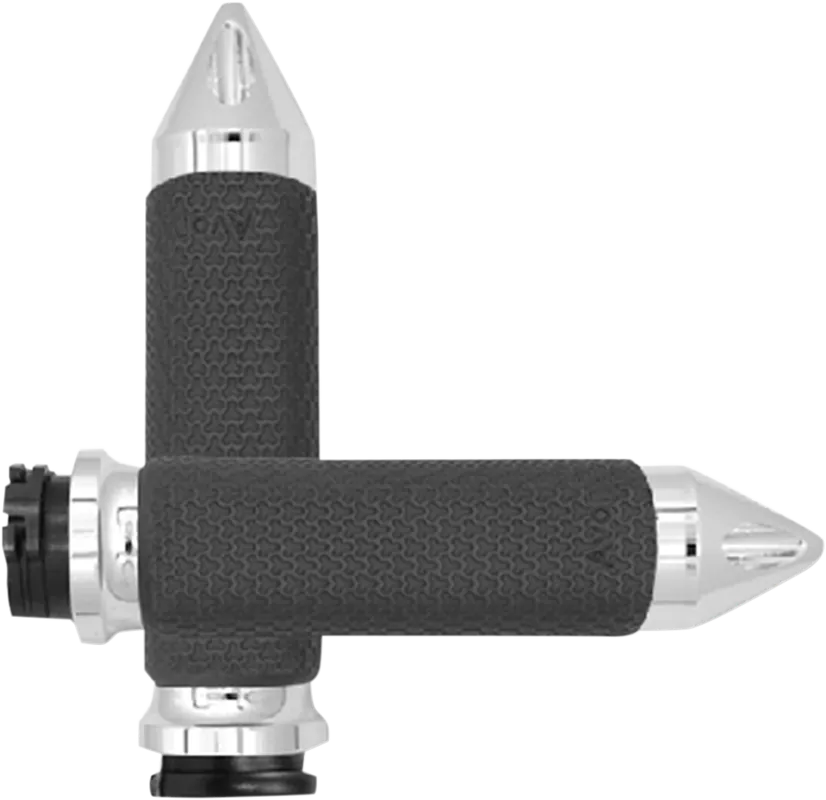 AVON GRIPS Vibration Dampening Memory Foam Grips - Medium Spike Chrome (Part Number MF-63A-CH-SPK) Fresh Stock