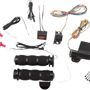 AVON GRIPS Heated Air Cushion Motorcycle Hand Grips with Throttle Boss - Part Number AIR-90-A-B-F-RH Modern