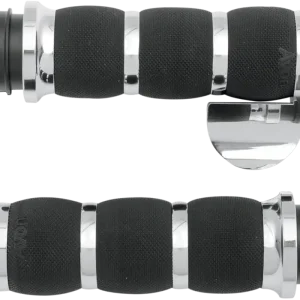 AVON GRIPS 3-Ring Air Cushioned Grips with Throttle Boss - Chrome AIR-90-CH-FLY-B Wholesale