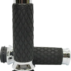 AVON GRIPS Diamond Contour Chrome Motorcycle Hand Grips - Model TBW DIA-60-CH-FLY New Arrival