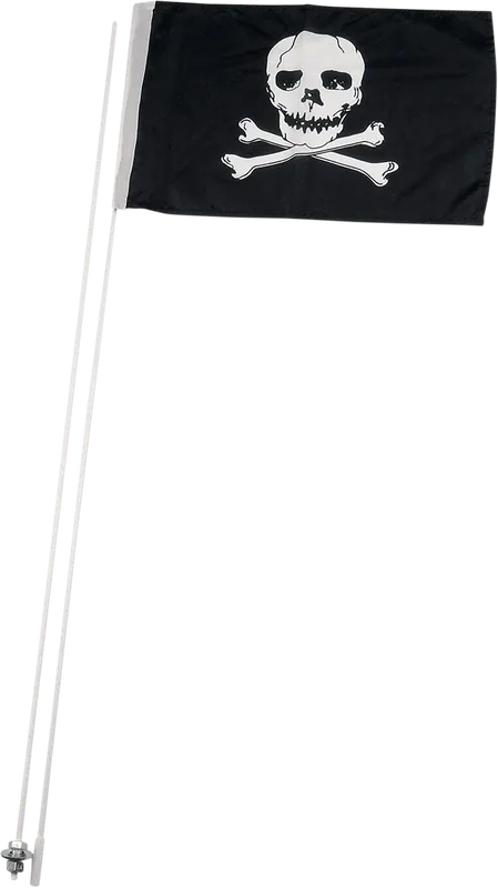 ATLANTIS Pirate Flag with 7-Foot Fiberglass Pole and Mount * 12 Express Delivery