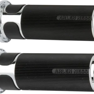 Worldwide Shipping Arlen Ness Slot Track Grips for Touring Bikes - Chrome Finish (Part #07-302)