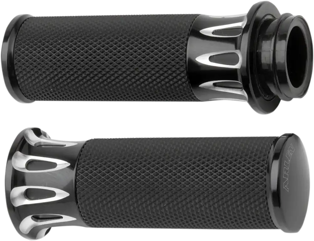 ARLEN NESS Fusion Deep Cut Motorcycle Hand Grips - Black, Part Number 07-319 Grab Now