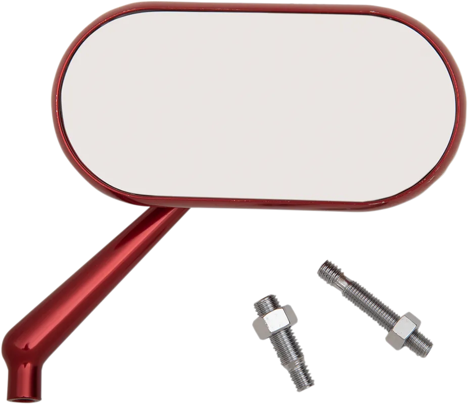 Viral ARLEN NESS 13-179 Oval Red Right Side Mirror for Motorcycles