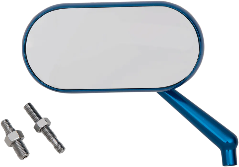 ARLEN NESS 13-174 Oval Blue Left Side Mirror with Stainless Steel Pivot Hardware Low Price