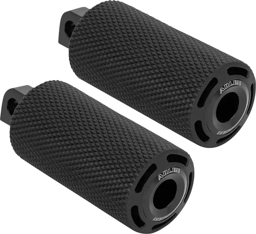 ARLEN NESS Cush Footpegs * Female Black with Honeycomb Rubber & Billet Aluminum * Part 400-032 New Release