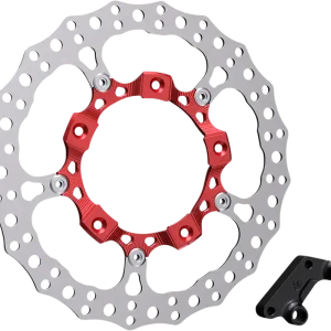 ARLEN NESS 14-Inch Front Right Rotor Kit for HD FLT Touring - Red Finish (Part 300-007) Limited Offer