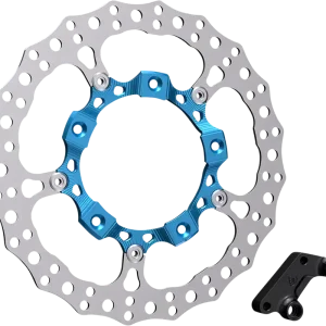 ARLEN NESS 14-Inch Front Right Brake Rotor Kit for HD FLT Touring Models - Blue Money Back Guarantee