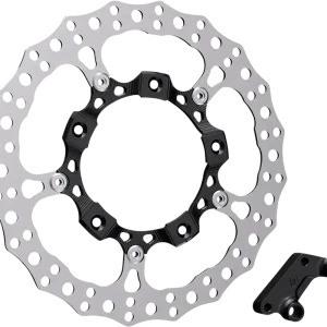 Arlen Ness 14-Inch Front Right Brake Rotor Kit for HD FLT Touring - Black, Part 300-004 Deal