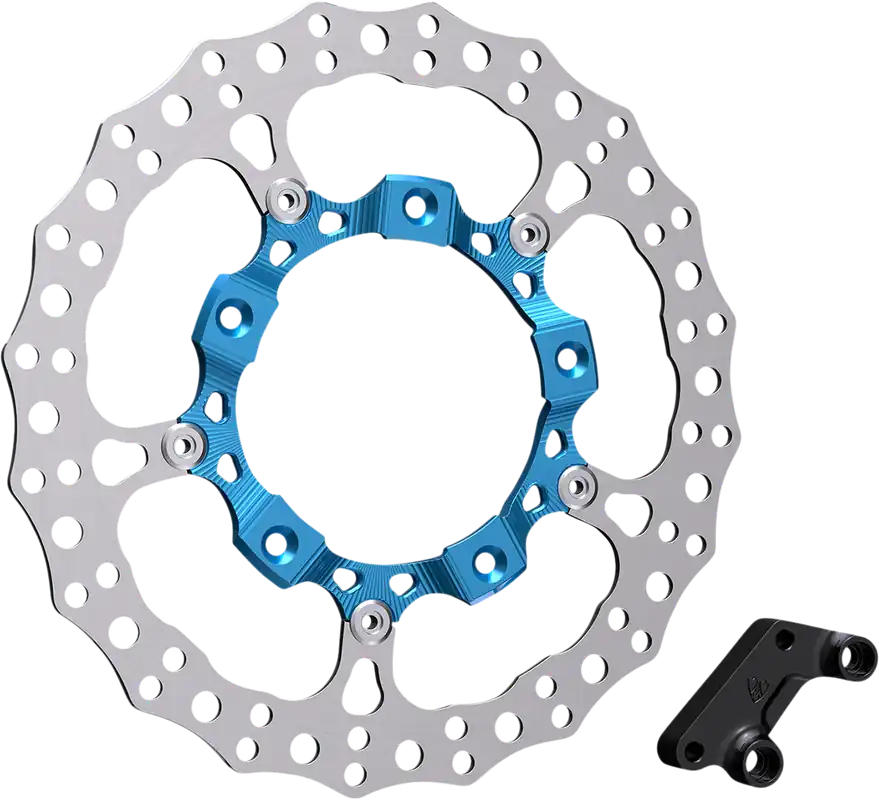 ARLEN NESS 14-Inch Front Left Brake Rotor Kit for HD FLT Touring Models - Blue Wholesale
