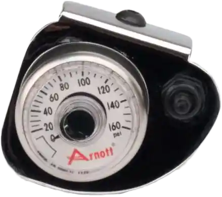 ARNOTT K-2638 Pressure Gauge & Bracket with Toggle Switch in Chrome Finish Warranty Included