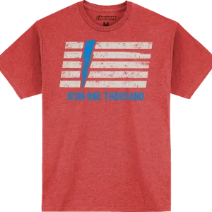 Affordable ICON Invasion Stripe* T-Shirt in Red - Small | 52% Cotton & 48% Polyester