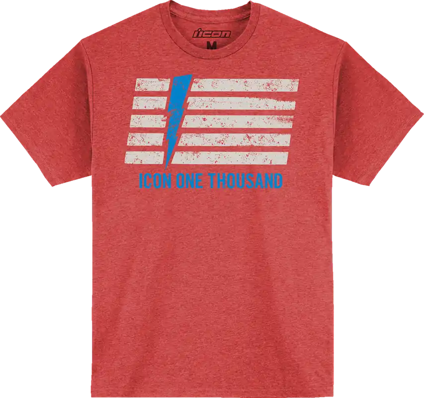 Affordable ICON Invasion Stripe* T-Shirt in Red - Small | 52% Cotton & 48% Polyester