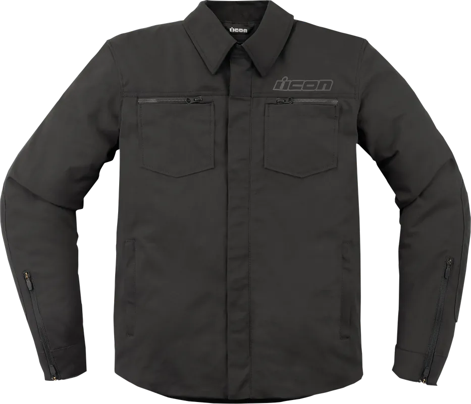 Worldwide Shipping ICON Upstate Canvas CE Jacket - Black - 3XL | Durable Urban Riding Gear