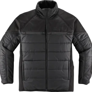 Trusted Brand ICON Ghost Puffer Jacket - Black, Medium - Reinforced Urban Riding Comfort and Protection
