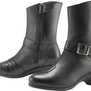 Authentic ICON Women's Tuscadero* Boots - Black, US 6.5 - Slip-Resistant and Comfortable Urban Riding Footwear