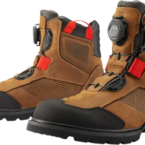 Wholesale ICON Stormhawk Boots Brown Size 8.5 * Premium Water-Resistant Motorcycle Footwear with D3O? Inserts