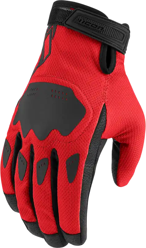 Wholesale ICON Hooligan* CE Motorcycle Gloves - Red, Size 3XL - Part Number 3301-4389
