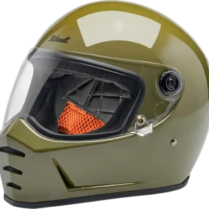 Weekend Sale BILT WELL Lane Splitter Helmet - Gloss Olive Green, Small (Part #1004-154-502)