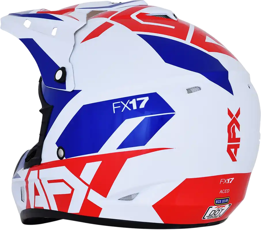 AFX FX-17 Helmet Aced - Red, White & Blue - Medium (Part No. 0110-6480) Super Sale