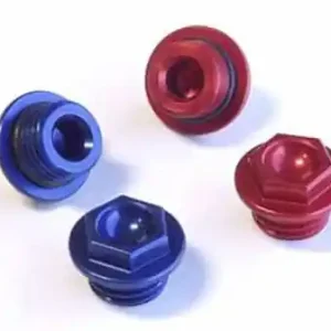 WORKS CNC Machined Aluminum Oil Filler Plug for Honda TRX450 Models - Blue Buy Direct