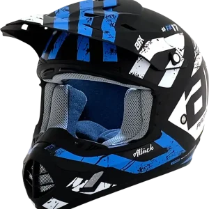 AFX FX-17 Attack Matte Black/Blue Motorcycle Helmet - 3XL, Lightweight Composite Shell Special Discount