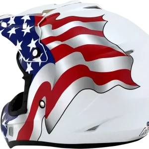 AFX FX-17 Flag White Motorcycle Helmet - 4XL by AFX, Part No. 0110-7634 Same Day Shipping